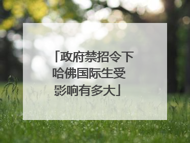 政府禁招令下 哈佛国际生受影响有多大