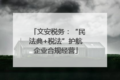 文安税务：“民法典+税法”护航企业合规经营