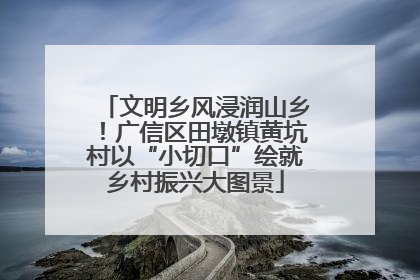 文明乡风浸润山乡！广信区田墩镇黄坑村以“小切口”绘就乡村振兴大图景