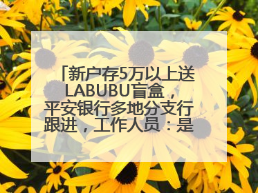新户存5万以上送LABUBU盲盒，平安银行多地分支行跟进，工作人员：是行里统一的，进货渠道不清楚