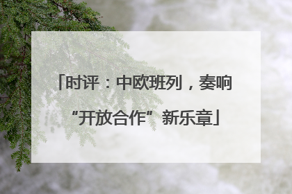 时评：中欧班列，奏响“开放合作”新乐章
