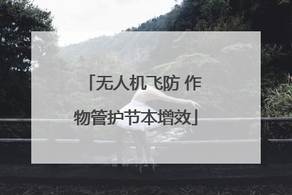 无人机飞防 作物管护节本增效