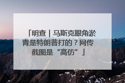 明查｜马斯克眼角淤青是特朗普打的？网传截图是“高仿”