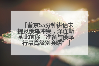 普京55分钟讲话未提及俄乌冲突，泽连斯基此前称“准备与俄举行最高级别会晤”