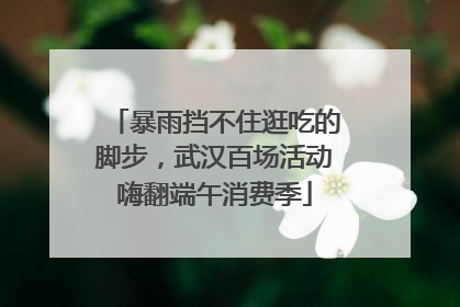 暴雨挡不住逛吃的脚步，武汉百场活动嗨翻端午消费季