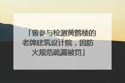 曾参与检测黄鹤楼的老牌建筑设计院，因防火规范疏漏被罚