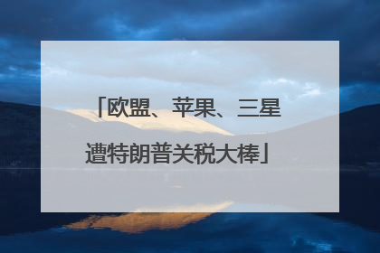 欧盟、苹果、三星遭特朗普关税大棒