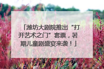 潍坊大剧院推出“打开艺术之门”套票，暑期儿童剧盛宴来袭！