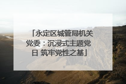 永定区城管局机关党委：沉浸式主题党日 筑牢党性之基