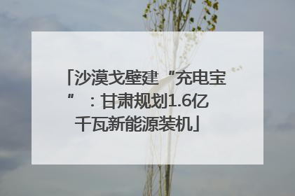 沙漠戈壁建“充电宝”：甘肃规划1.6亿千瓦新能源装机