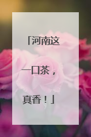 河南这一口茶，真香！
