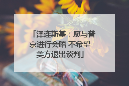 泽连斯基：愿与普京进行会晤 不希望美方退出谈判