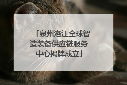 泉州洛江全球智造装备供应链服务中心揭牌成立