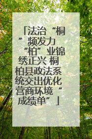 法治“桐”频发力 “柏”业锦绣正兴 桐柏县政法系统交出优化营商环境“成绩单”