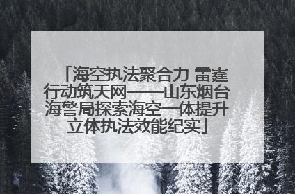 海空执法聚合力 雷霆行动筑天网——山东烟台海警局探索海空一体提升立体执法效能纪实