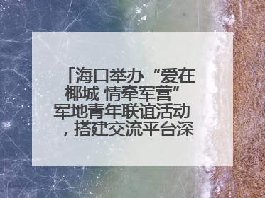 海口举办“爱在椰城 情牵军营”军地青年联谊活动，搭建交流平台深化双拥工作