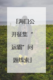 海口公开征集“运霸”问题线索