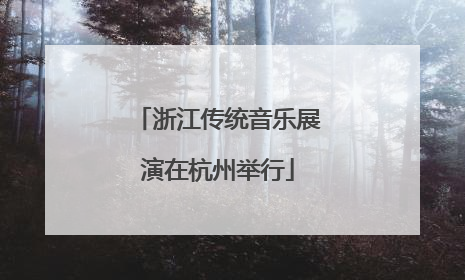 浙江传统音乐展演在杭州举行