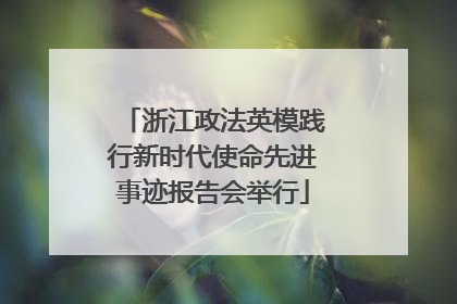 浙江政法英模践行新时代使命先进事迹报告会举行