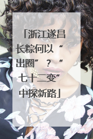 浙江遂昌长粽何以“出圈”？“七十二变”中探新路