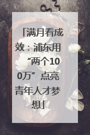 满月看成效：浦东用“两个100万”点亮青年人才梦想