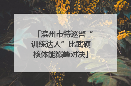 滨州市特巡警“训练达人”比武硬核体能巅峰对决