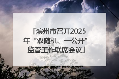 滨州市召开2025年“双随机、一公开” 监管工作联席会议