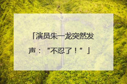 演员朱一龙突然发声：“不忍了！”