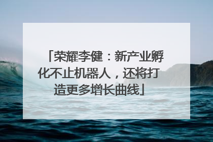 荣耀李健：新产业孵化不止机器人，还将打造更多增长曲线