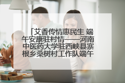 艾香传情惠民生 端午安康驻村情——河南中医药大学驻西峡县寨根乡桑树村工作队端午中医惠民记