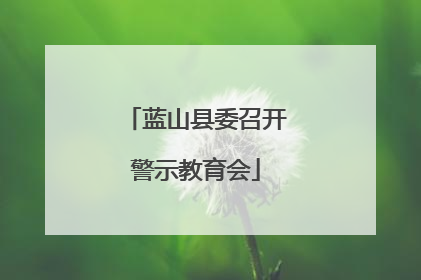 蓝山县委召开警示教育会