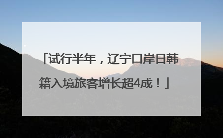试行半年，辽宁口岸日韩籍入境旅客增长超4成！
