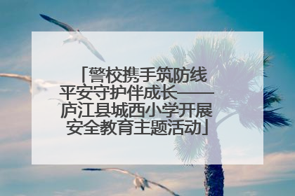 警校携手筑防线 平安守护伴成长——庐江县城西小学开展安全教育主题活动