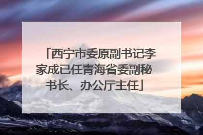 西宁市委原副书记李家成已任青海省委副秘书长、办公厅主任
