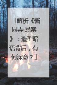 解析《酱园弄·悬案》：造型暗语背后，有何深意？
