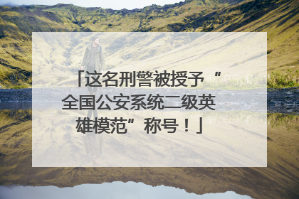 这名刑警被授予“全国公安系统二级英雄模范”称号！