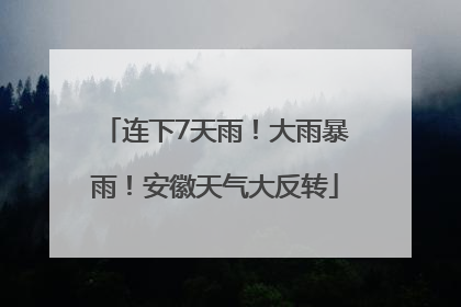 连下7天雨！大雨暴雨！安徽天气大反转