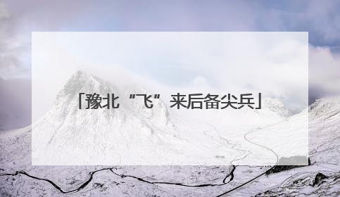 豫北“飞”来后备尖兵