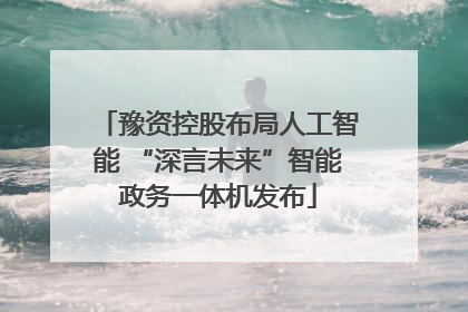 豫资控股布局人工智能 “深言未来”智能政务一体机发布