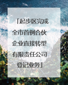 起步区完成全市首例合伙企业直接转型有限责任公司登记业务