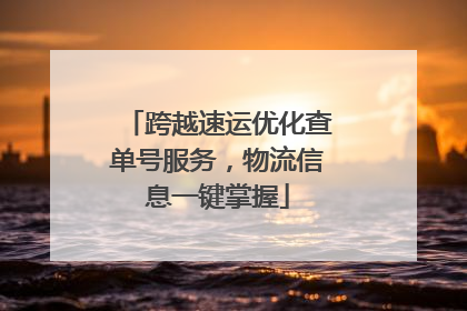 跨越速运优化查单号服务，物流信息一键掌握