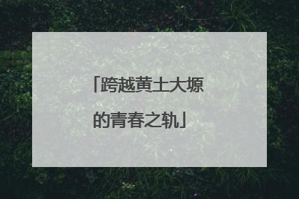 跨越黄土大塬的青春之轨