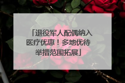 退役军人配偶纳入医疗优惠！多地优待举措范围拓展