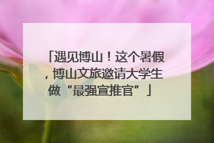 遇见博山！这个暑假，博山文旅邀请大学生做“最强宣推官”