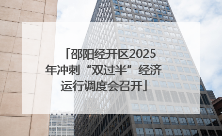 邵阳经开区2025年冲刺“双过半”经济运行调度会召开