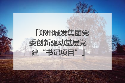 郑州城发集团党委创新驱动基层党建“书记项目”