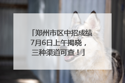 郑州市区中招成绩7月6日上午揭晓，三种渠道可查！