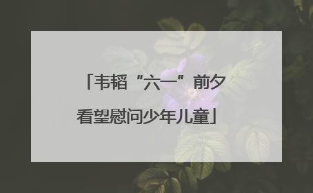 韦韬“六一”前夕看望慰问少年儿童