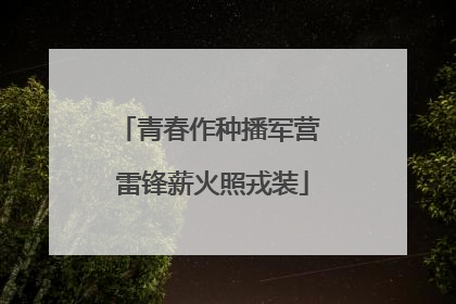 青春作种播军营 雷锋薪火照戎装