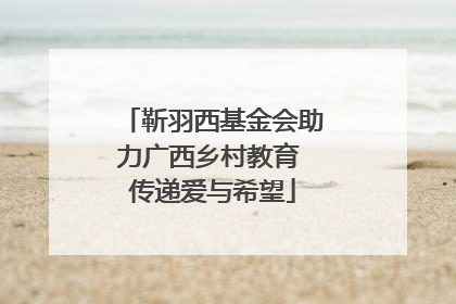 靳羽西基金会助力广西乡村教育 传递爱与希望
